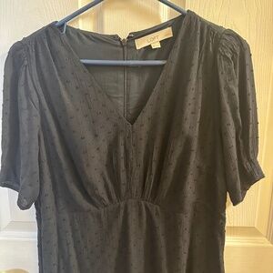 Ann Taylor Loft Black Swiss dot dress